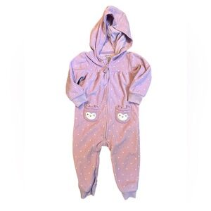 Carter’s 12M Hooded Purple Dot One-Piece